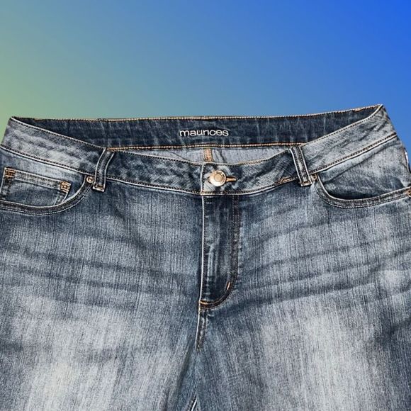Plus Size Maurices Hi Rise Medium Wash Sttaight Leg Jeans Size 16 37x30 #43 - Picture 2 of 5